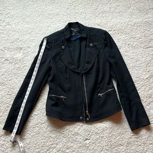 WHBM Black Zippered Suit Jacket